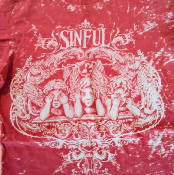 Affliction Tops - Sinful red tee size M